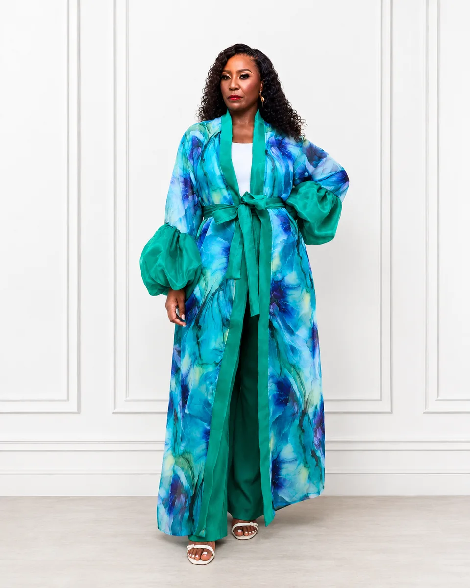 Ocean Bloom Kimono Robe, Kimono